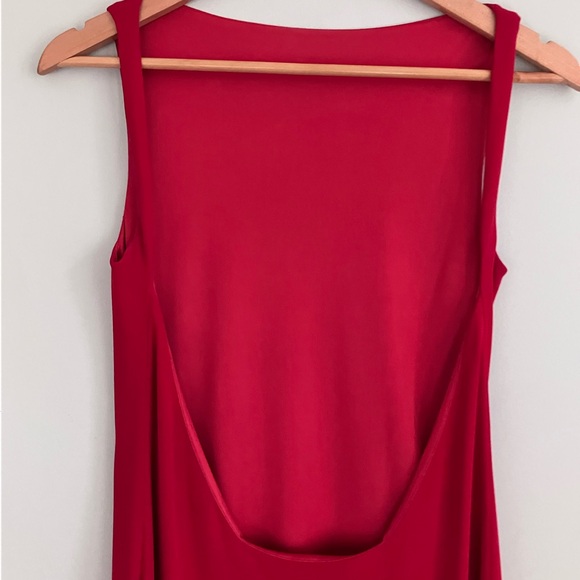 RALPH LAUREN Black Label Red Exposed Back Cocktail MIDI Dress Size 6 - Picture 3 of 10